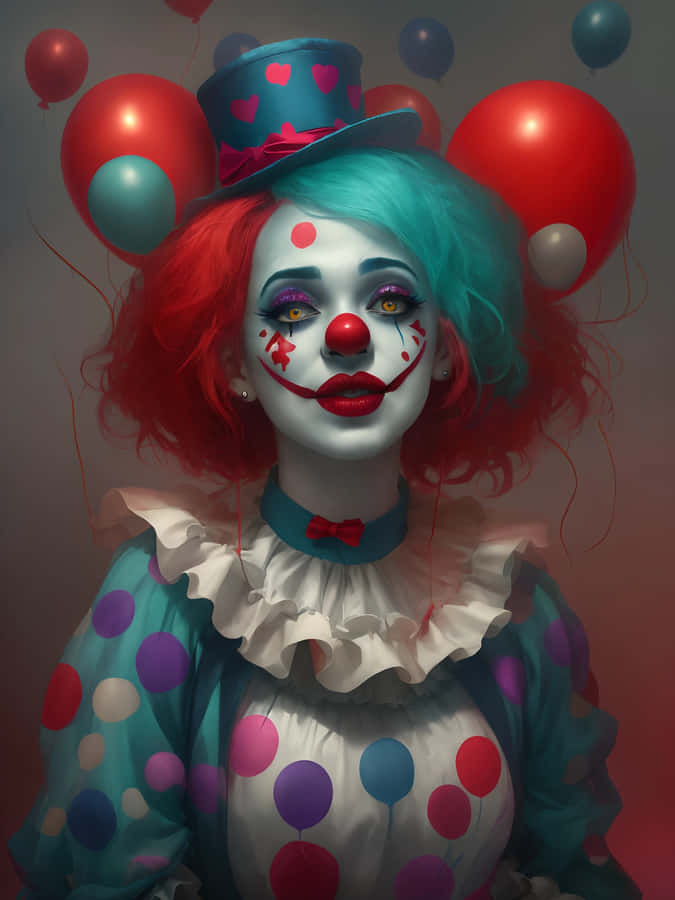 Buntes Clowncore Porträt
