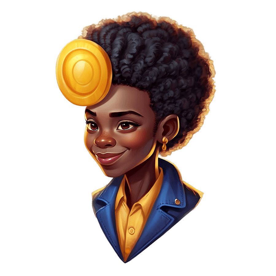 Afro Boy Cartoon Character PNG bmg