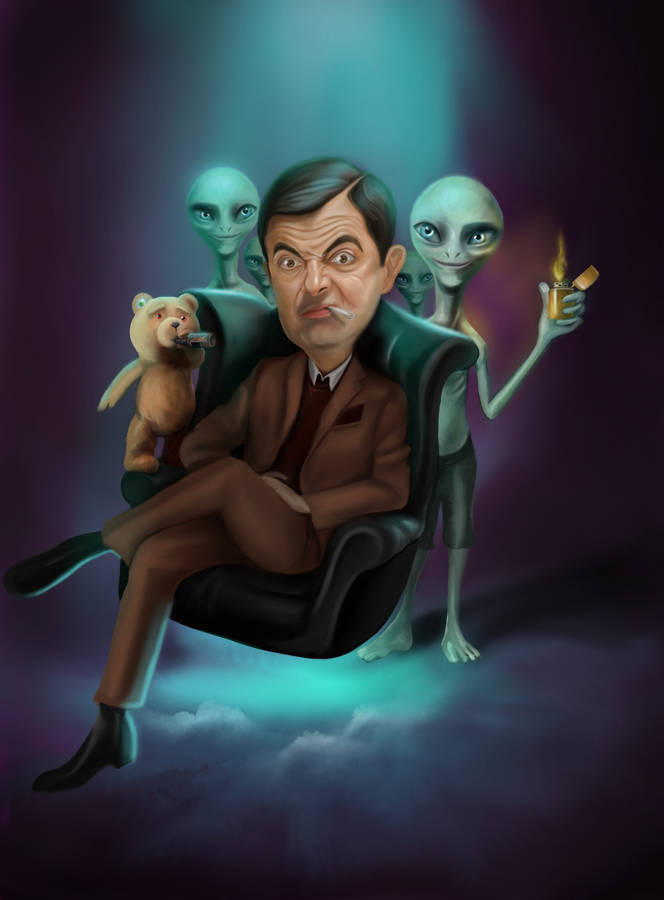 Download Mr Bean 4k Alien Art Wallpaper | Wallpapers.com