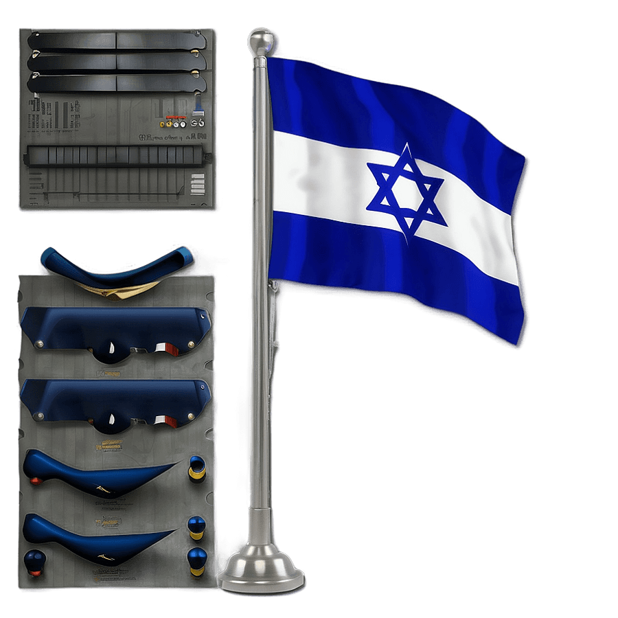 Israel Flag in the Wind PNG 70