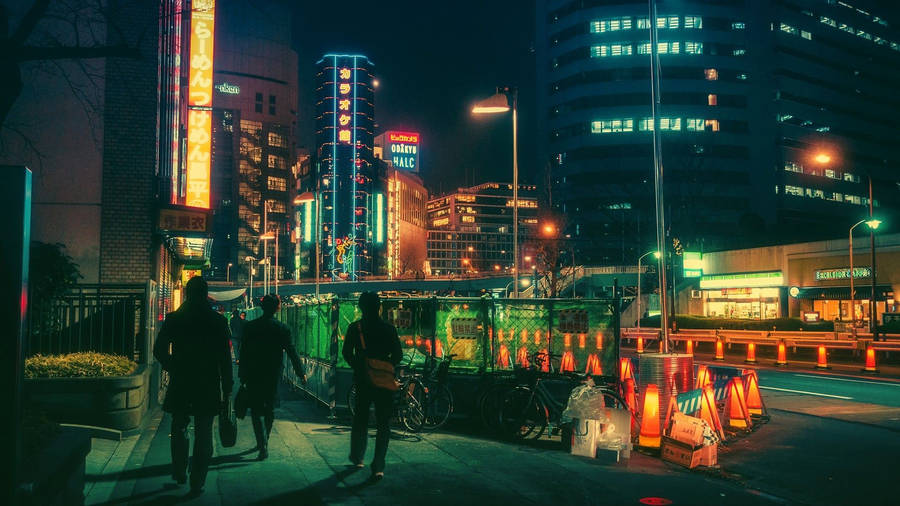 Japanese Aesthetic City Boys At Night