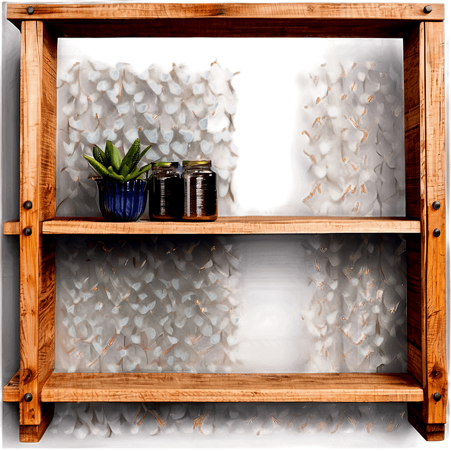 Rustic Wood Wall Shelf PNG 37