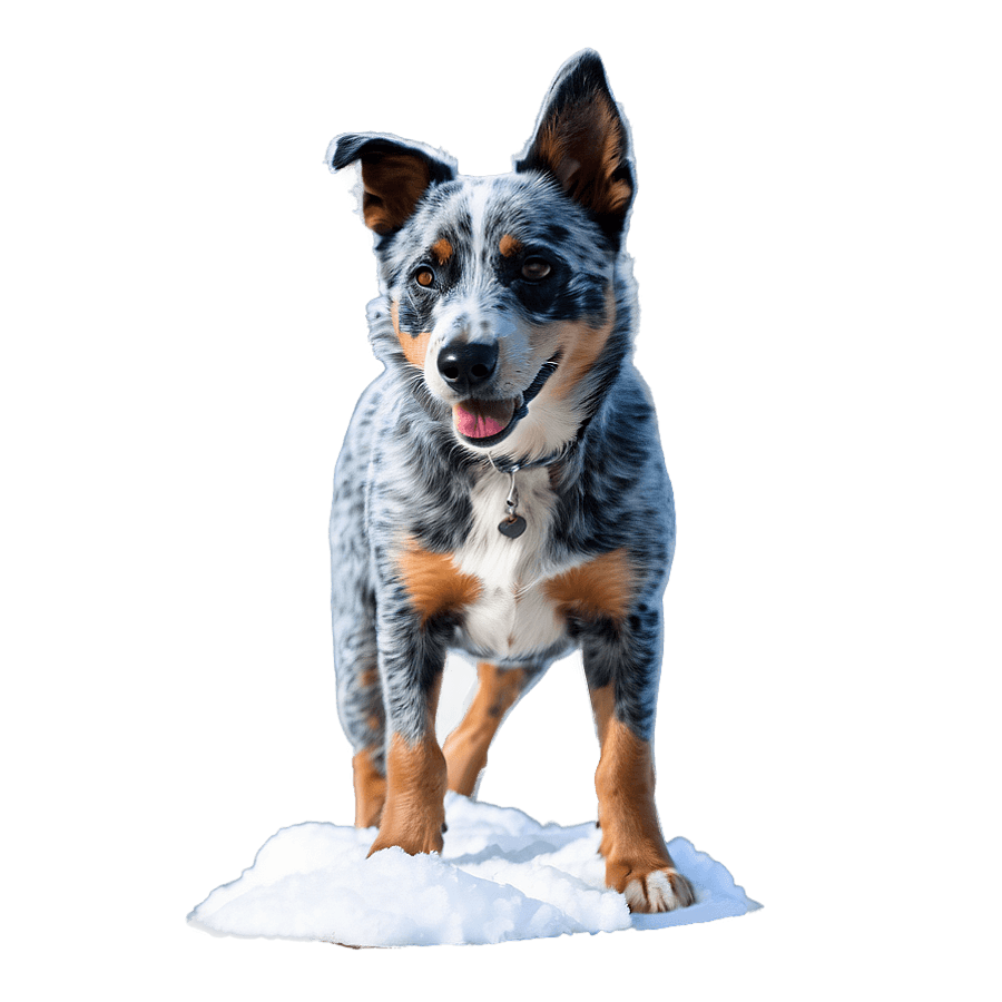 Blue Heeler in Snow PNG wsm87