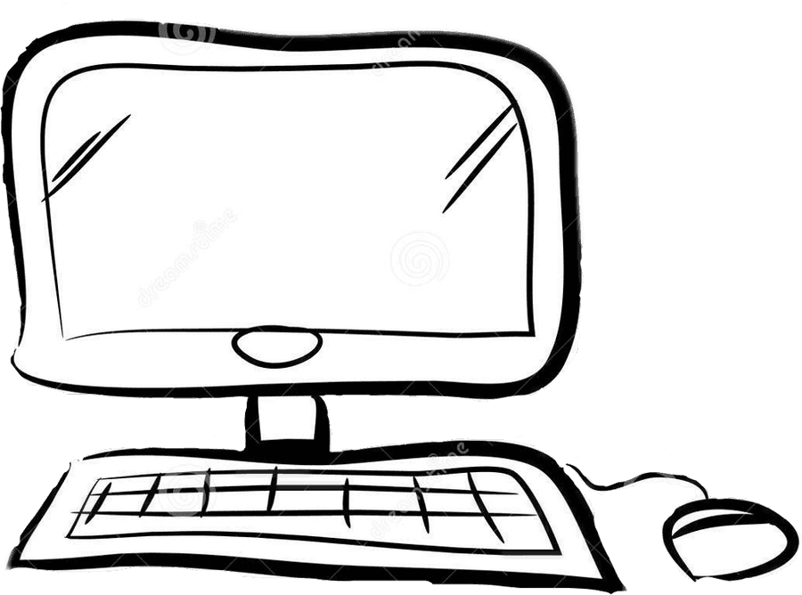 Hand Drawn Computer Setup Doodle