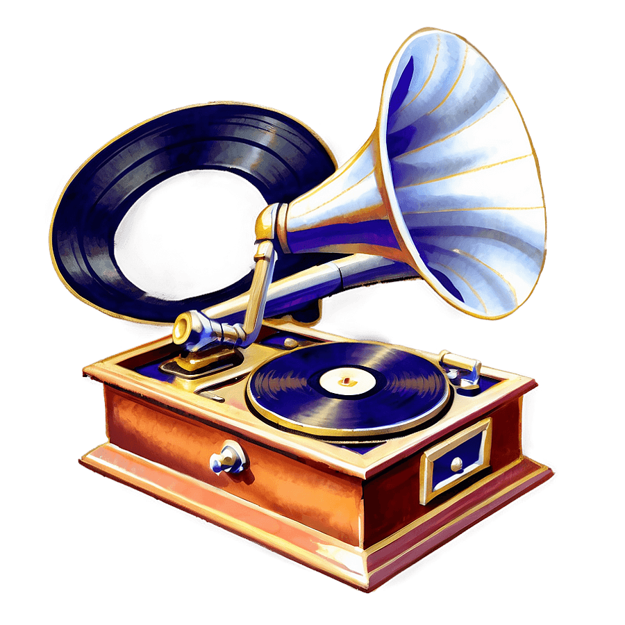 Classic Phonograph Illustration PNG 05252024