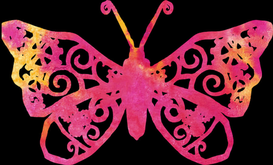 Colorful Butterfly Silhouette Art