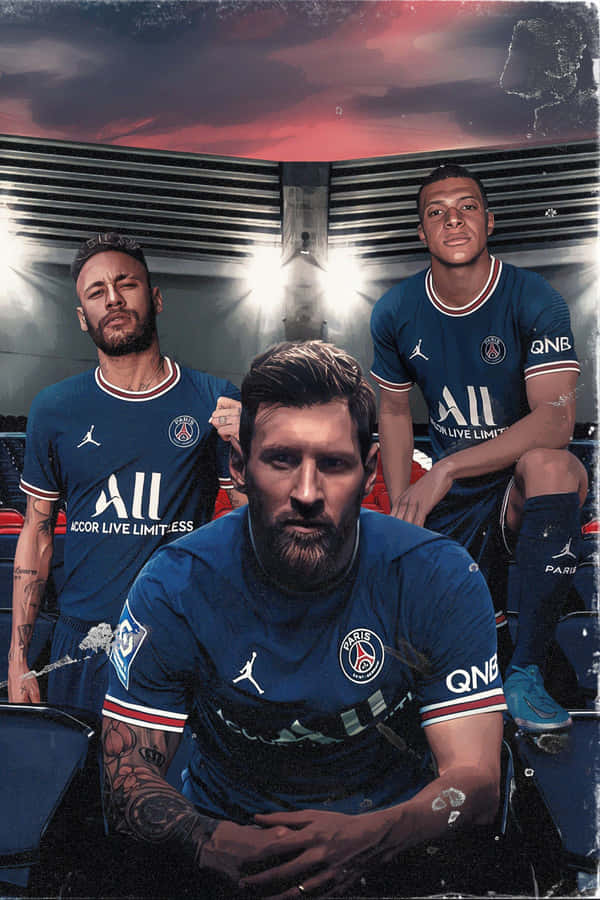PSG Trio Umkleideraum Kunstwerk 2022