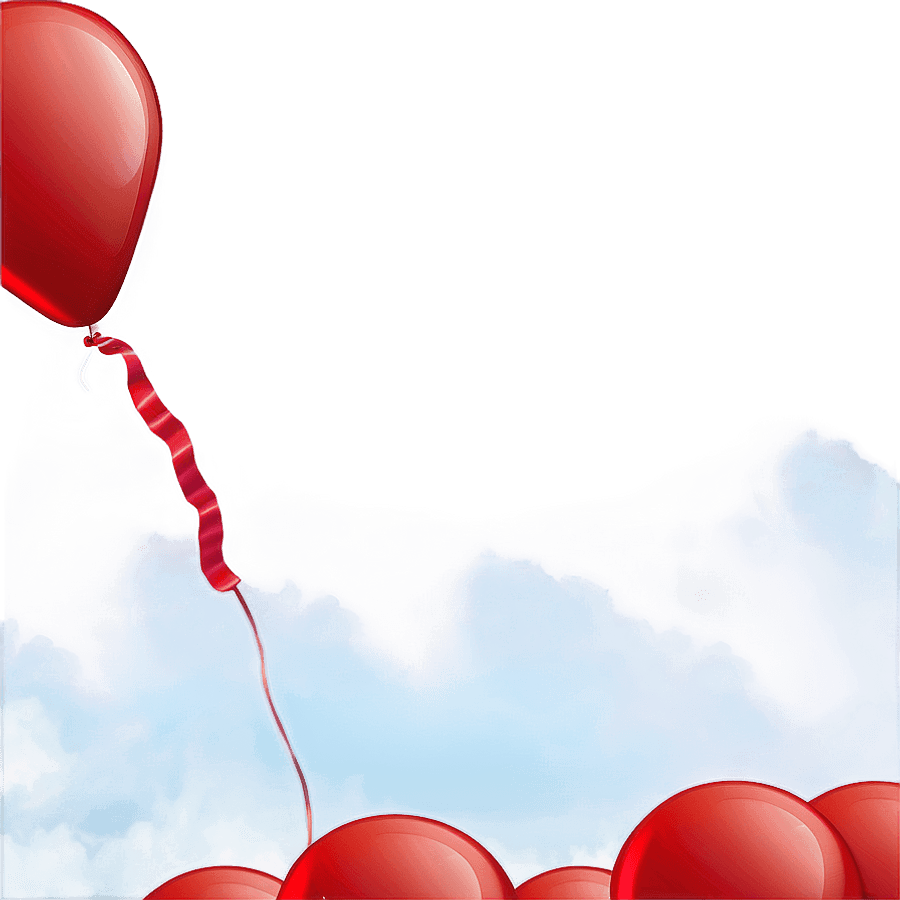 Red Balloon in Sky PNG 97