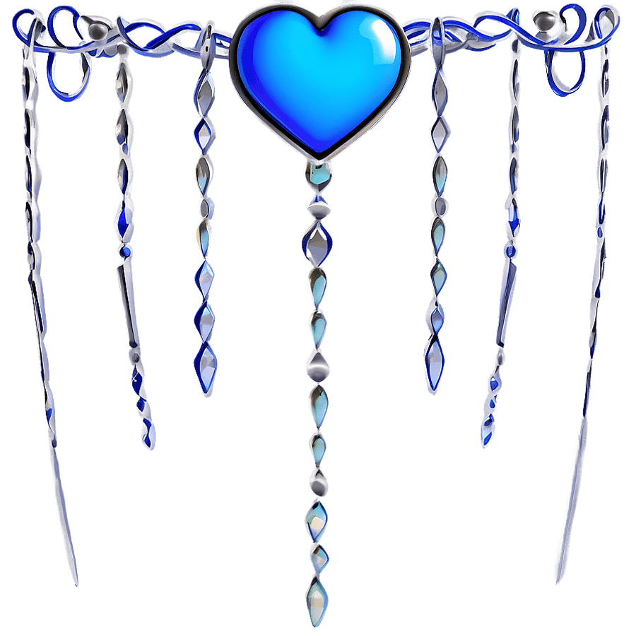 Blue Heart with Waves PNG 23