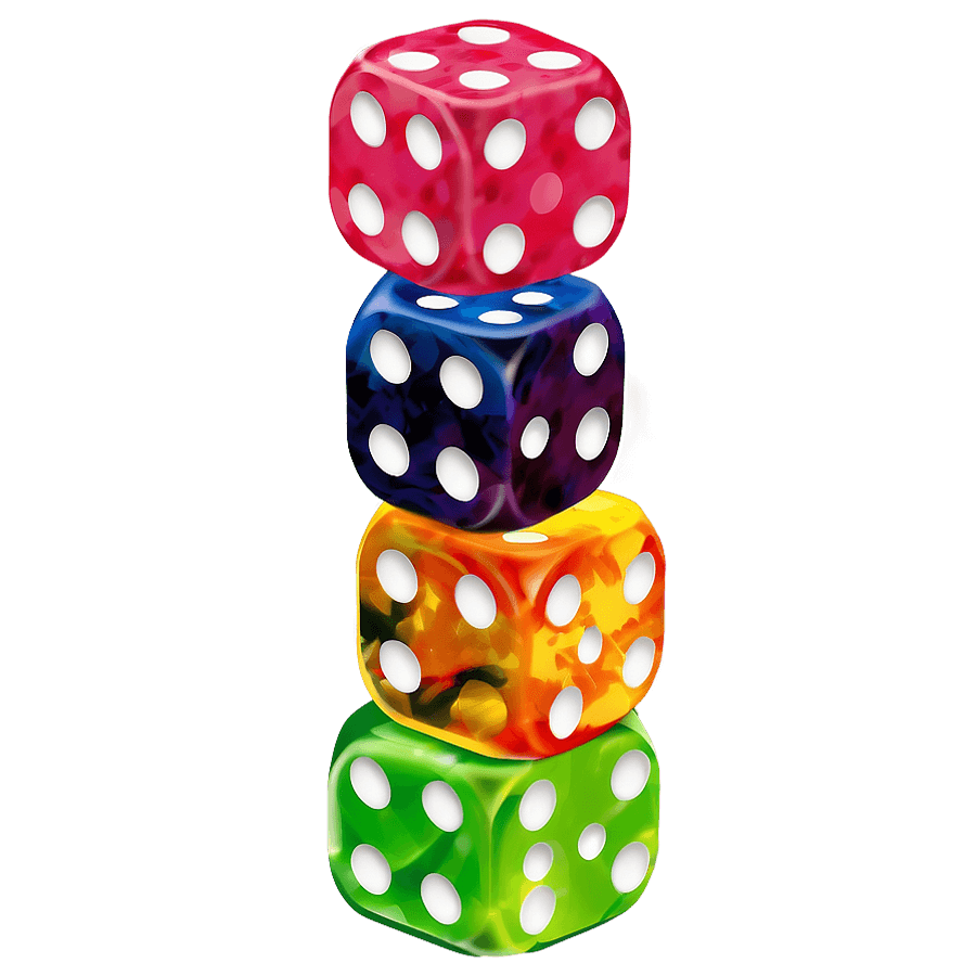 Multi-Colored Dice PNG 77