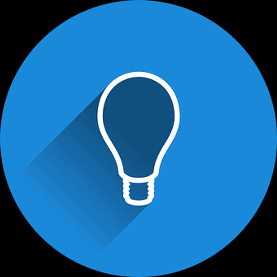 Lightbulb Icon Blue Background