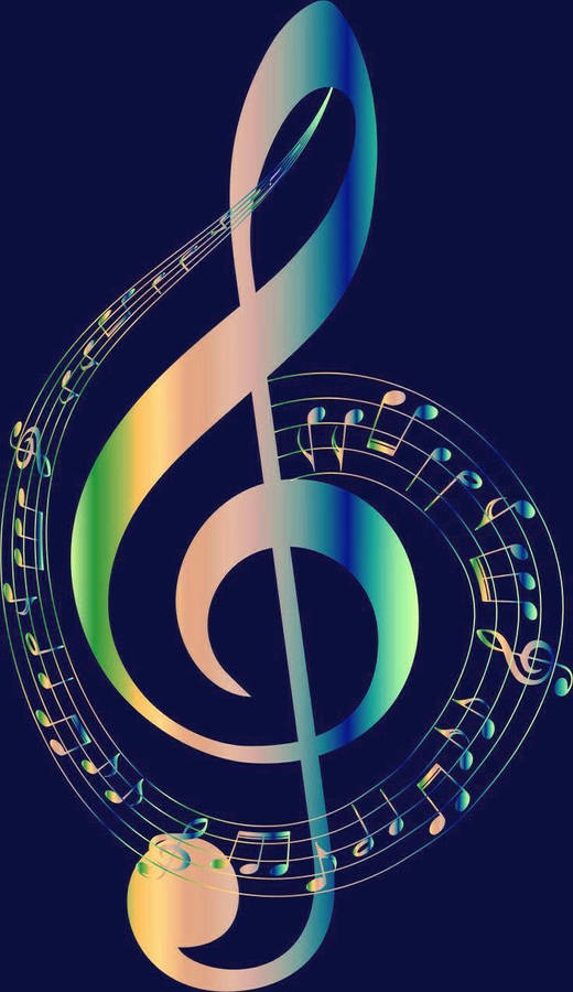 Download Music Symbols Colorful Treble Clef For Phone Wallpaper ...