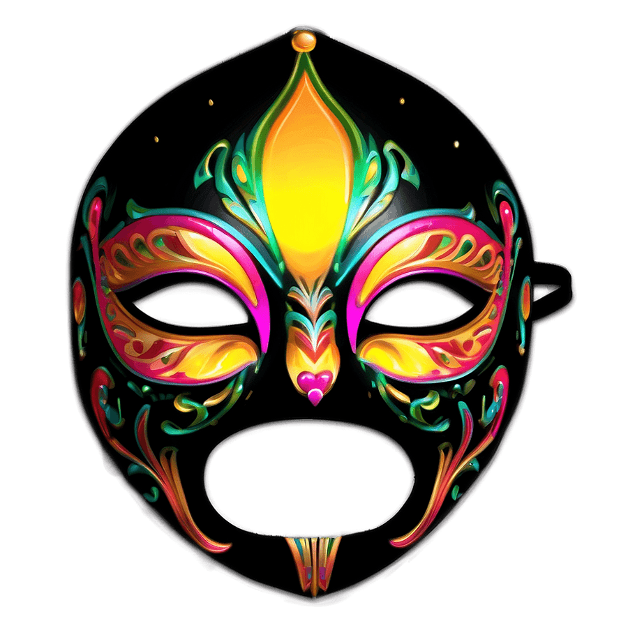 Neon Bright Masquerade Mask PNG ivr51
