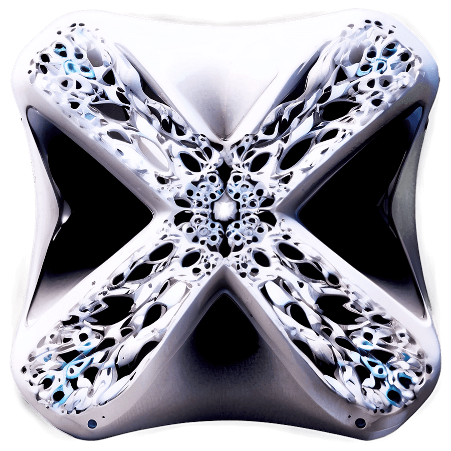 Abstract White X Art PNG kkb