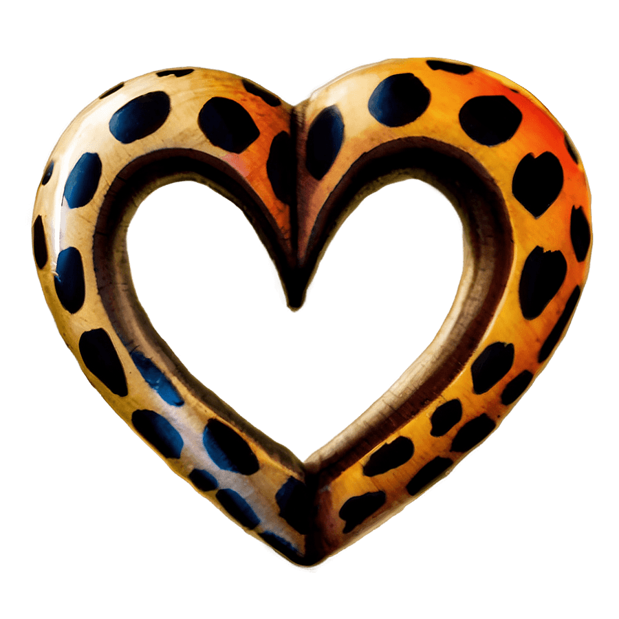 Vibrant Leopard Heart Drawing PNG 10
