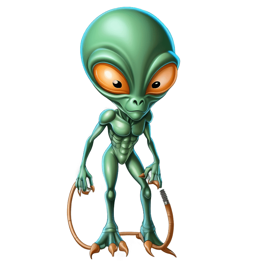 Alien Cartoon with Antenna PNG sre