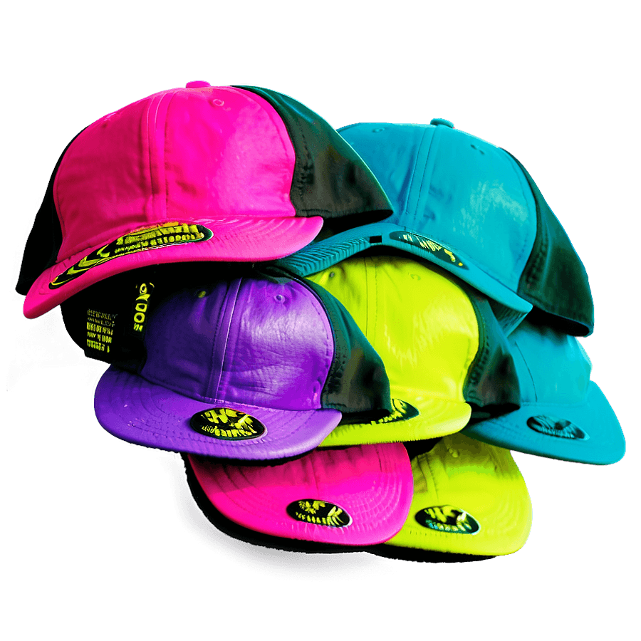 Neon Baseball Cap PNG 34