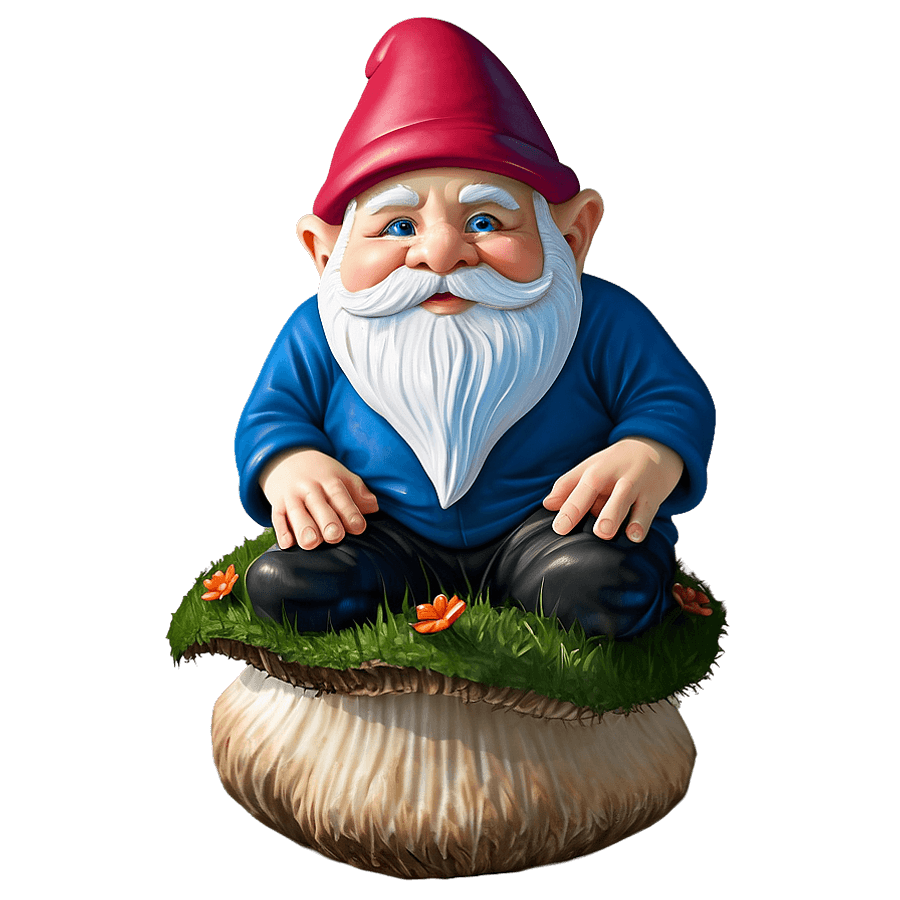 Garden Gnome on Mushroom PNG tuv97
