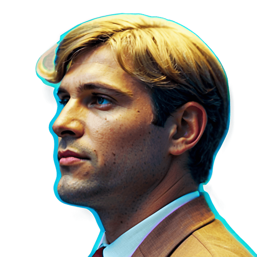 Retro Style Man Face PNG ebw