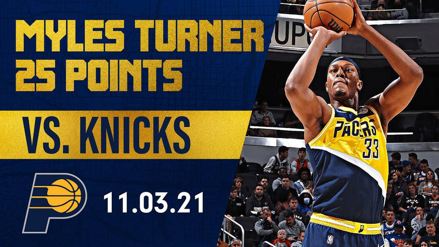 Download Myles Turner Pacer Points Vs Knicks Wallpaper | Wallpapers.com