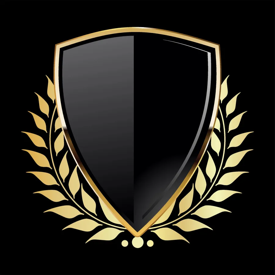 Majestic Shield on Blue Background