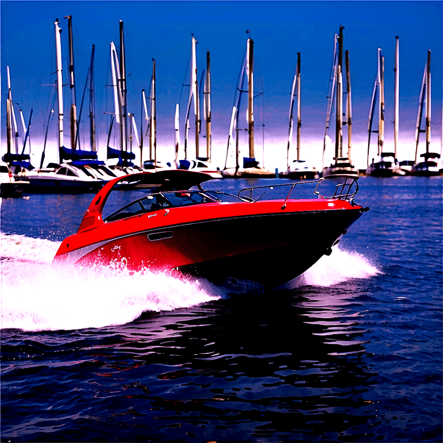 Speed Boat in Marina PNG nfk