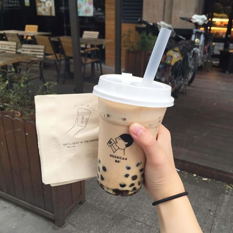 GenießenSie einen erfrischenden Boba Tea