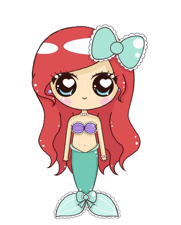 Kawaiihavfrue 1280 x 1596 tapet.