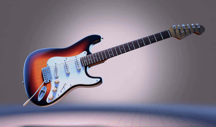 Guitarra Elétrica Sunburst em Levitação