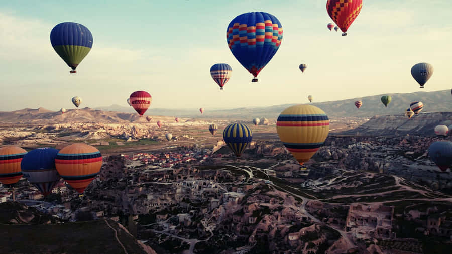 CappadociaTürkei Heißluftballons Reise Hintergrund