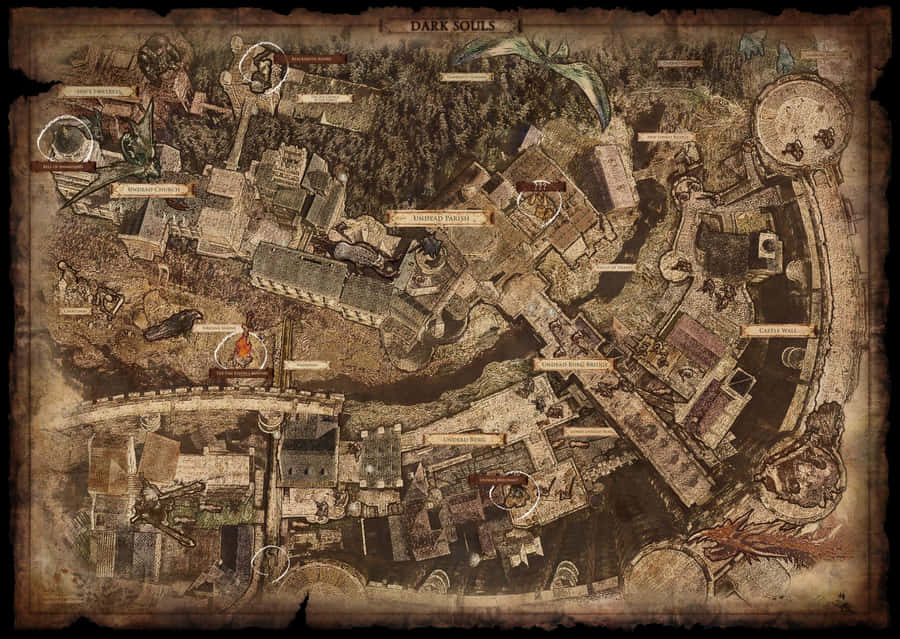 DarkSouls Karte 2362 x 1677 Hintergrundbild