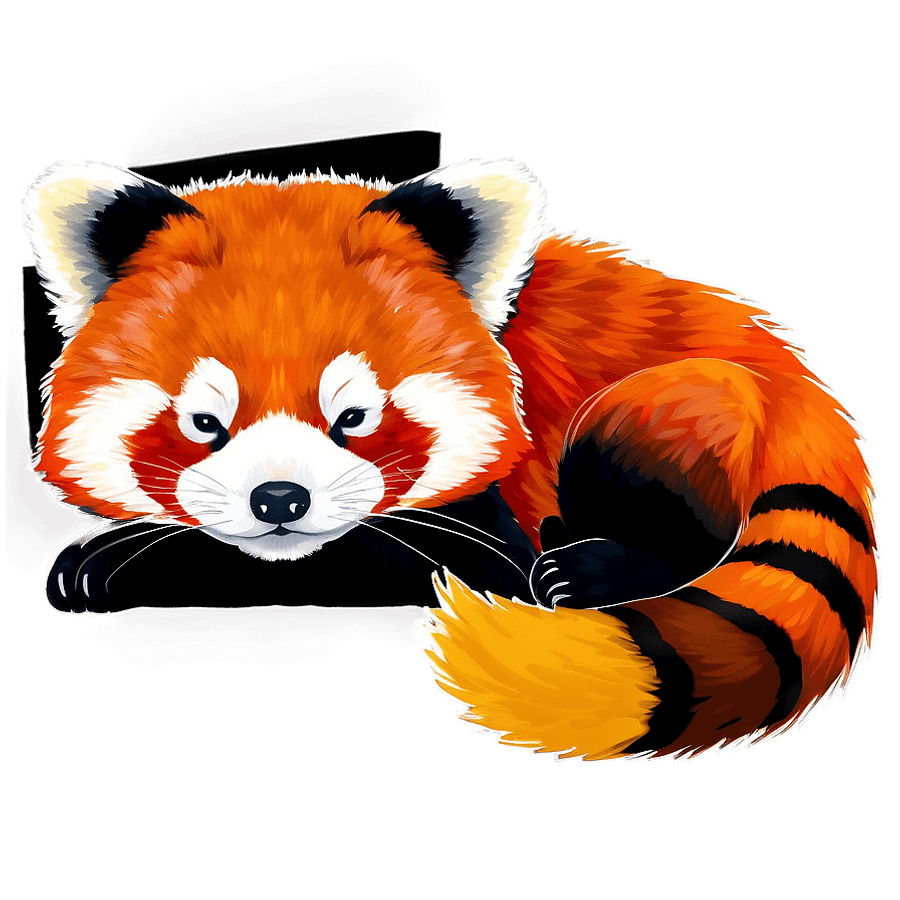 Sleeping Red Panda Sketch PNG uva71