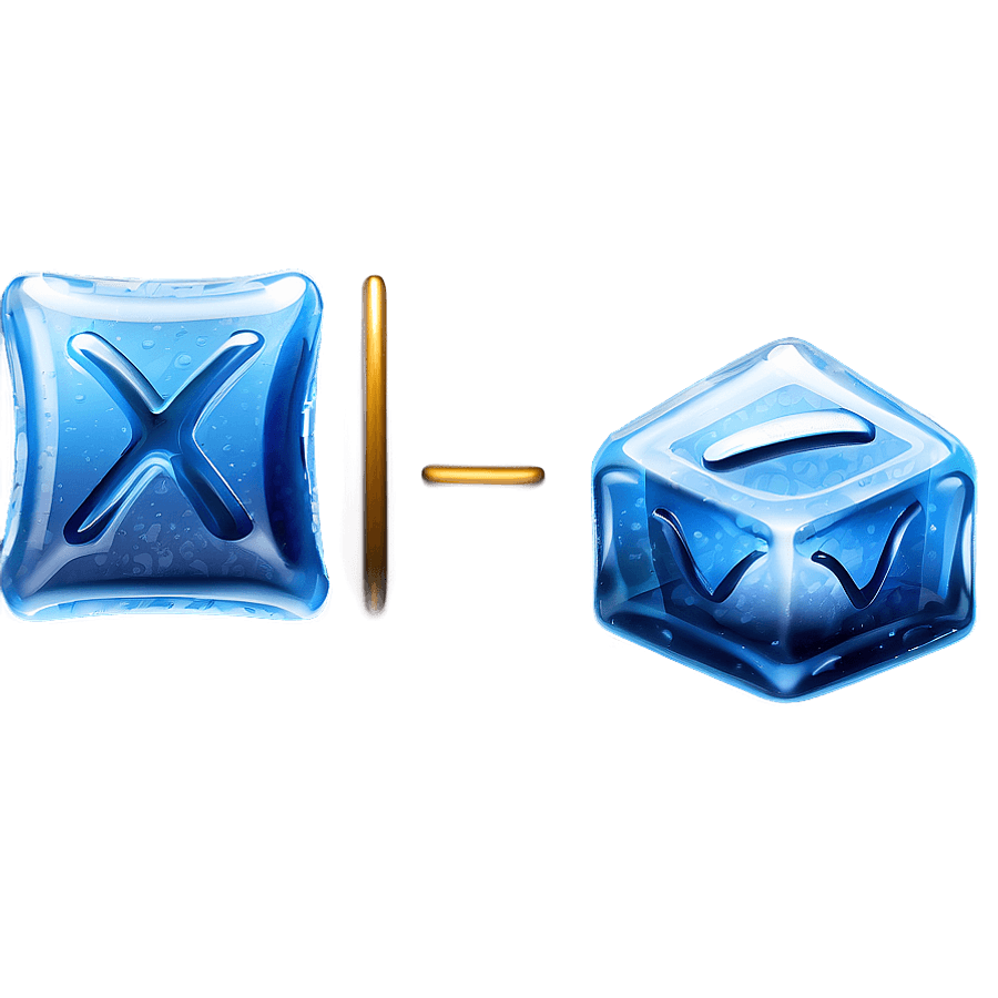 Ice Blue Letter X PNG 32