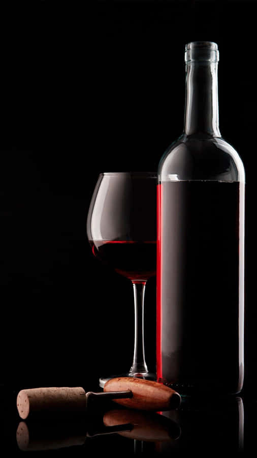 Rødvinglass 1080 x 1920 tapet
