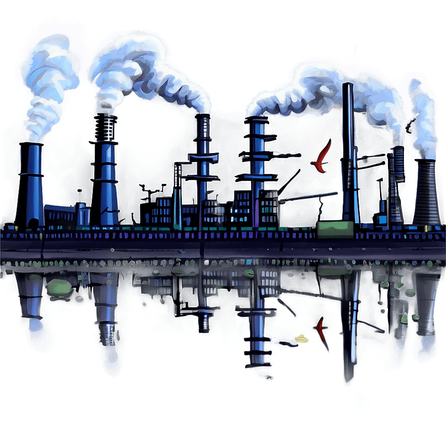 Factory Air Pollution PNG 24