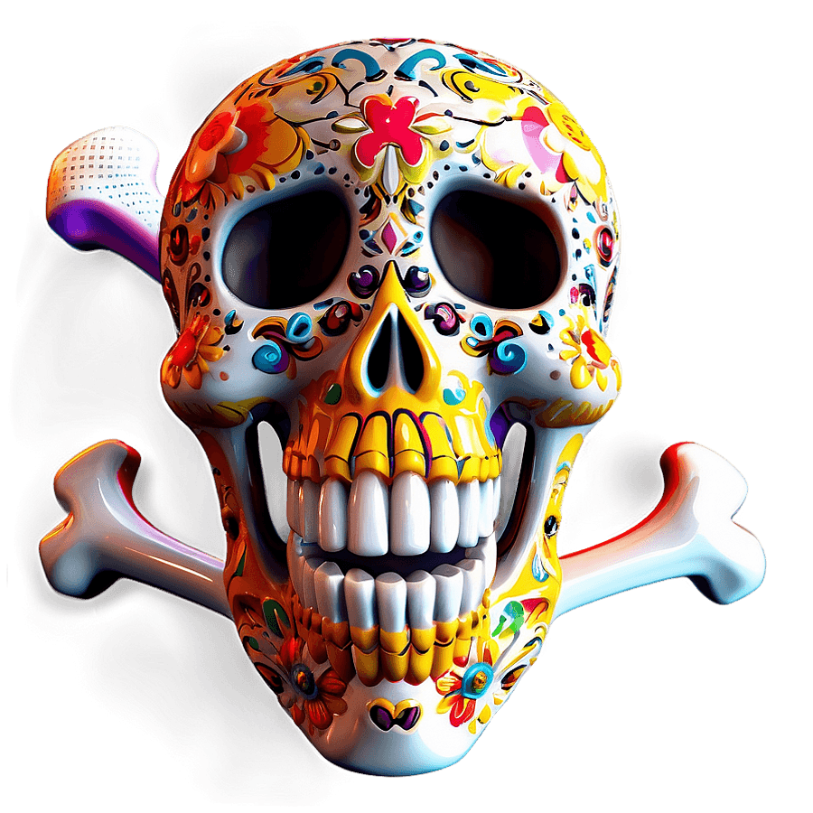 Sugar Skulls with Crossbones PNG moa