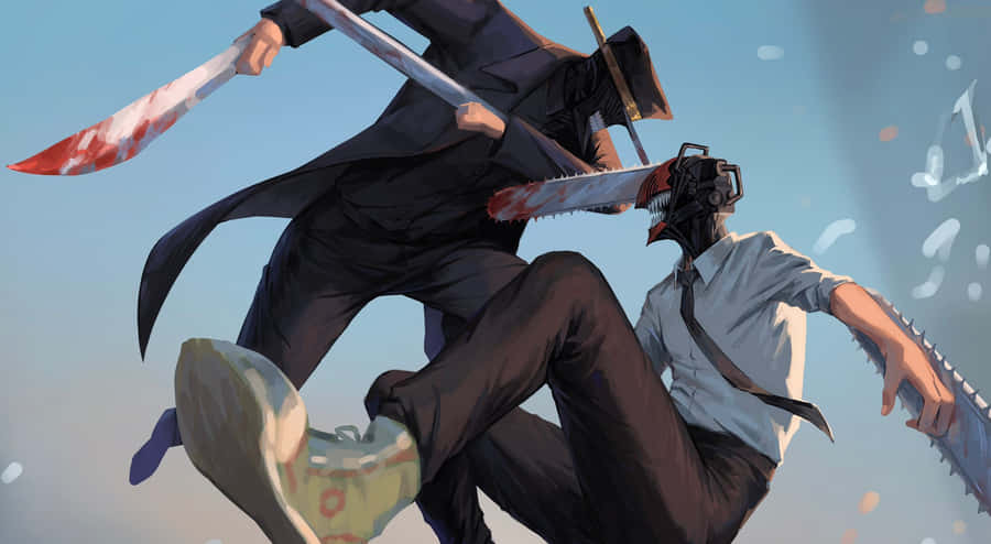 Chainsaw Man vs Katana Man duel