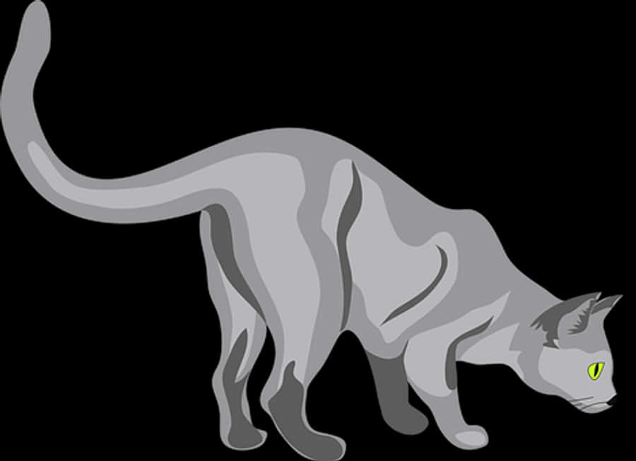 Grey Cat Vector Illustration