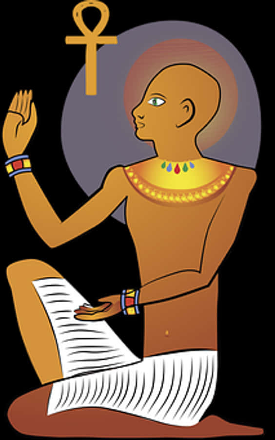 Ancient Egyptian Scribe Illustration