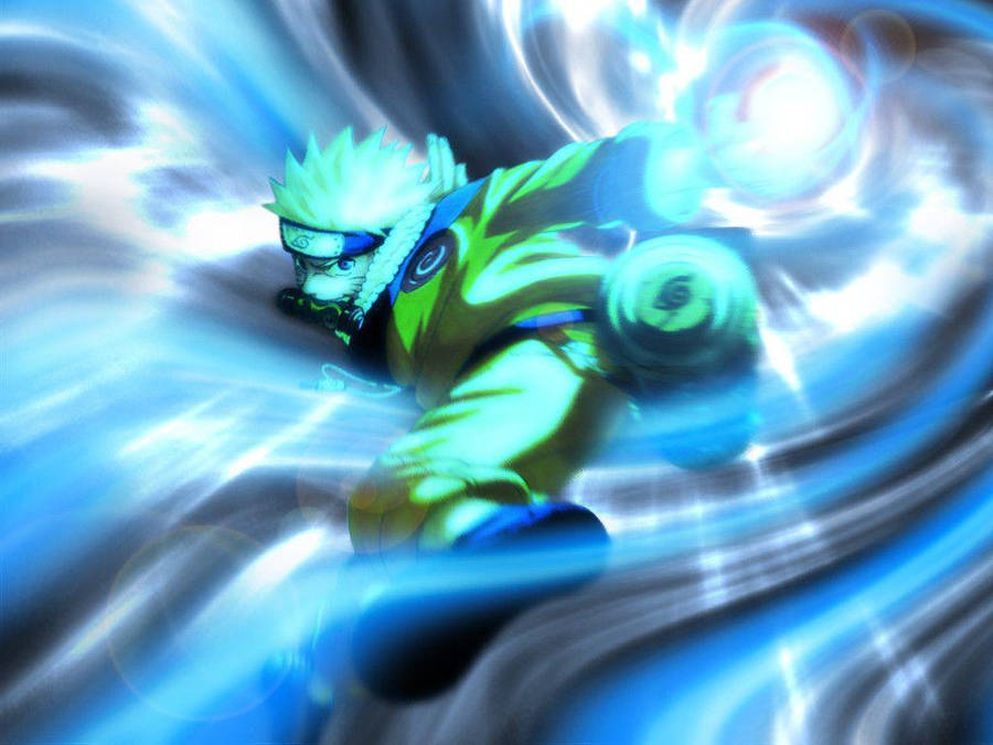 Download Naruto Leaps Through Air With Rasengan Wallpaper | Wallpapers.com