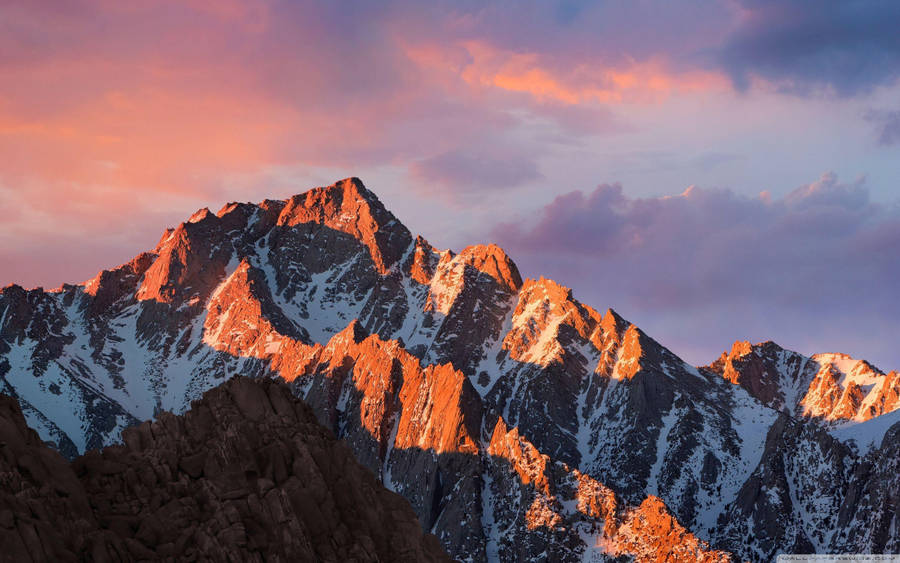 Download Natural Snowy Mountain Under Purple Sky Wallpaper | Wallpapers.com