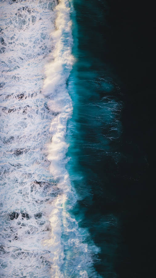 Navy Blue Sea Wave Photography wallpaper