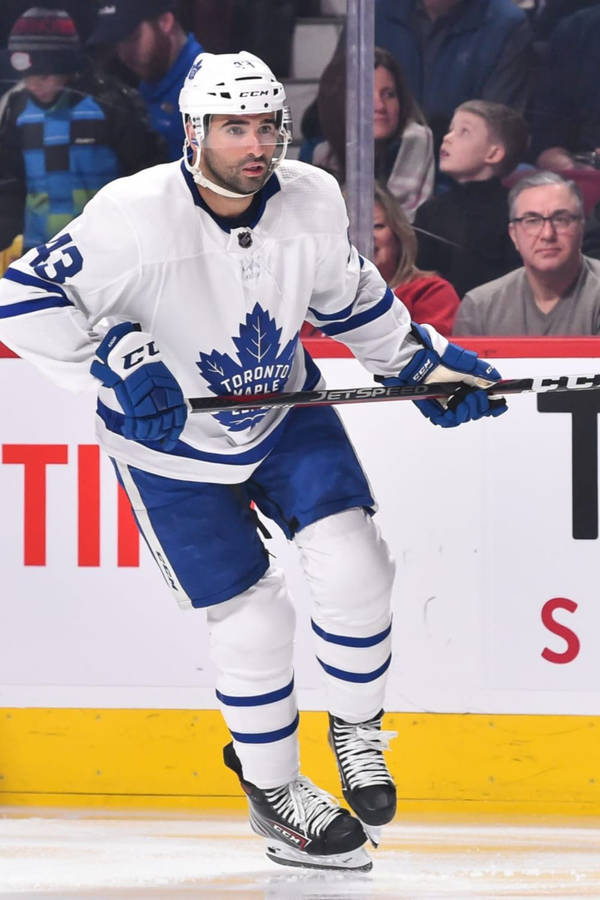 Download Nazem Kadri White Toronto Maple Leafs Wallpaper | Wallpapers.com