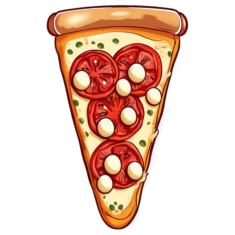 Cute Pizza Slice Cartoon PNG dir8