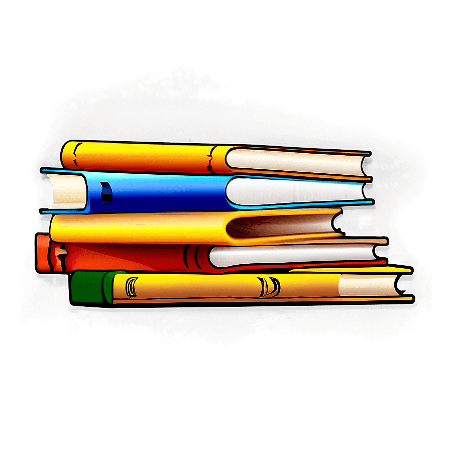 Artistic Book Stack PNG bak7