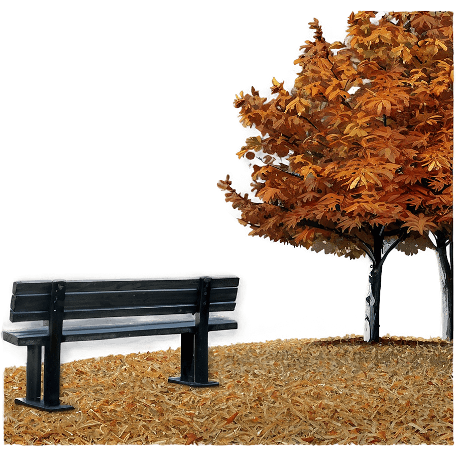Fall Trees and Bench PNG 87