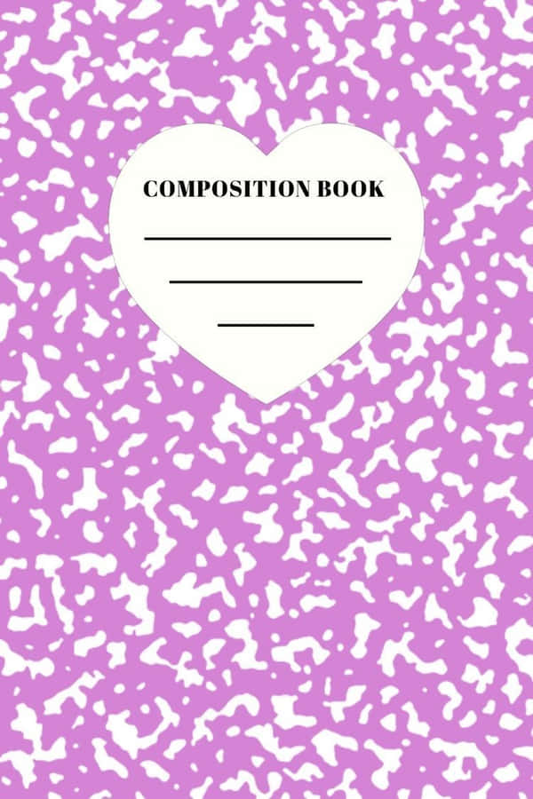Copertina del Quaderno di Composizione con Motivo Cuore Viola