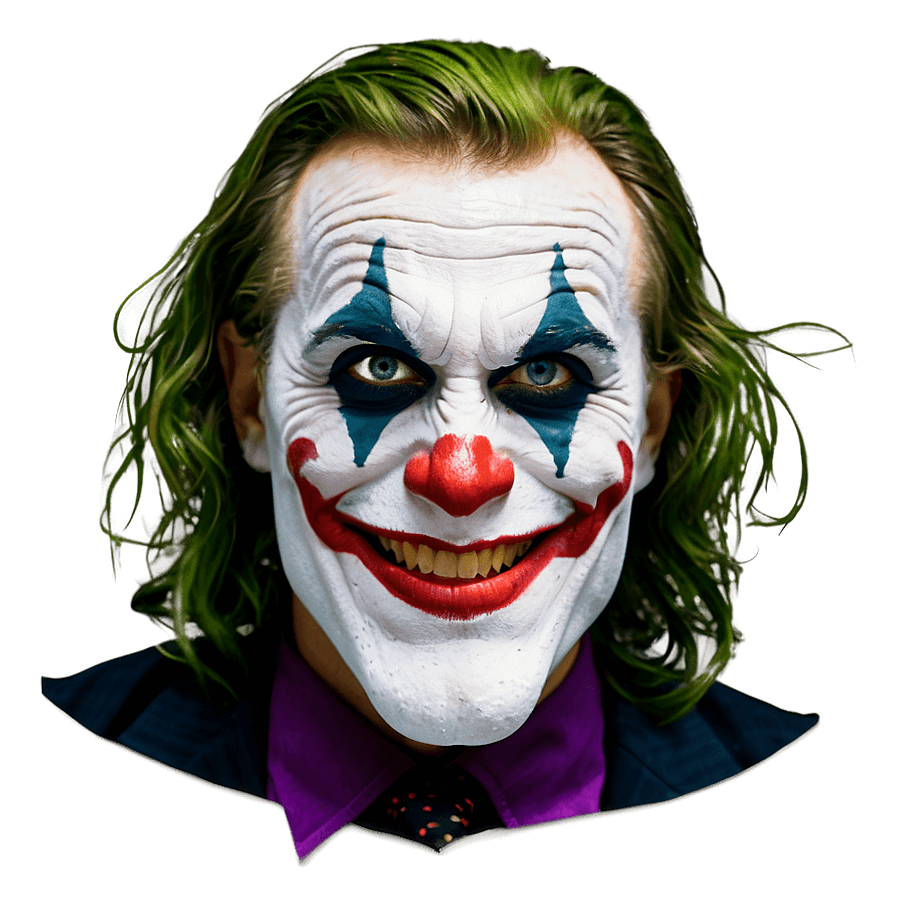 Joker Face with Scary Eyes PNG esc73