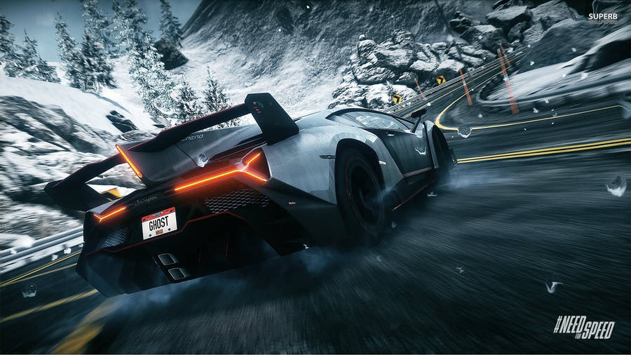 Download Need For Speed Gray Lamborghini Veneno Wallpaper | Wallpapers.com