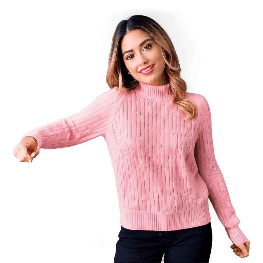 Elegant Pink Sweater PNG shc82